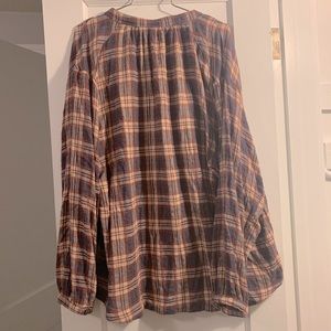 Free People plaid tunic